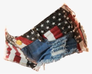 Stars And Stripes Denim Shorts Transparent Background - Mini Short Jeans Femme