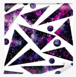 Watercolor Triangles And Little Circles With Nebula, - Triangle Watercolor Triangles And Little Circles With Nebula, - Triangle