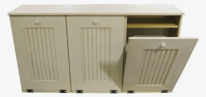 3 Unit Large Trash Bin - Three Bin Trash Cabinet