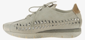 Womens Cut Out Sneaker Nebula In Bone Inside View - Suede