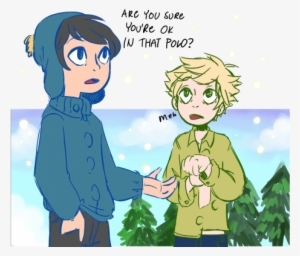 Christmas Season With Creek - Cartoon