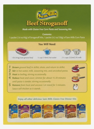 Sam Mills Beef Stroganoff Made With Gluten Free Corn - Sam Mills Beef Stroganoff, 5.8 Oz, (pack