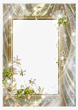 Beautiful Transparent Frame With Green Diamonds - Beautiful Photo Frames Transparent