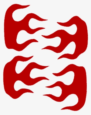Red Strong Flames 4 3/8" X 5 3/8" Reflective Vinyl