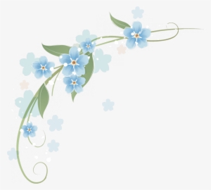 Esquinero De Flores Azules Clipart Flower Borders And - Png Flowers Celestes