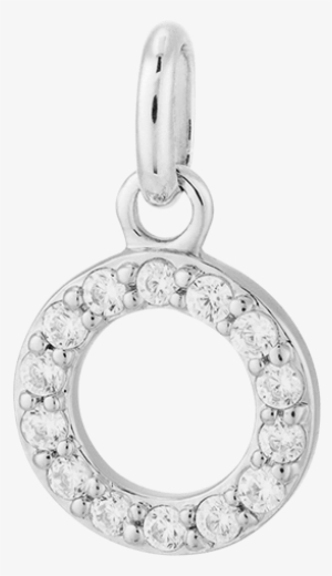 Circle Outline Crystal Charm - Locket