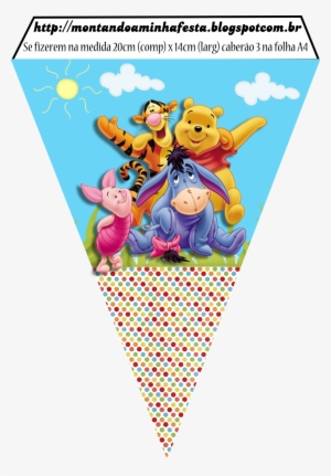 Bandeirola Pooh - 1/4 Sheet Winnie The Pooh Characters Edible Frosting