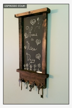 Artisan Rustic Chalkboard With Magnetic Key Holder - Blackboard