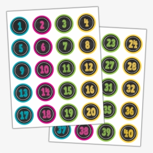 Tcr 3841 Chalkboard Brights Numbers Stickers - Chalkboard Brights Numbers