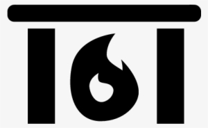 Fireplace With Fire Flames Heating Home Vector - Calentar Icono
