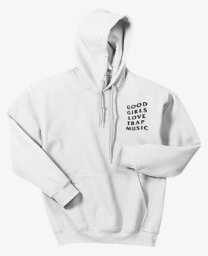 White Hoodie With Small Black Logo Front / Big Black - Grey Light Blue Hoodie