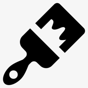 Paint Brush Icon Png Picture Black And White Stock - Paint Brush Icon
