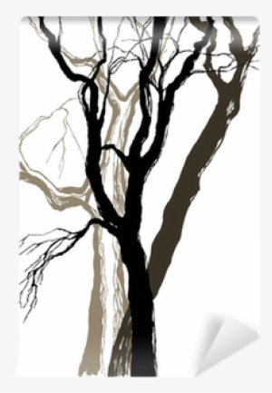 Old Trees Drawing Graphic Sketch Wall Mural • Pixers® - Trees Drawing