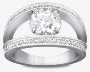 Silver Ring With Diamond Png Image - Vitality White Ring Swarovski