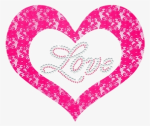 Love Hearts With Lace & Rhinestone Materials - Heart