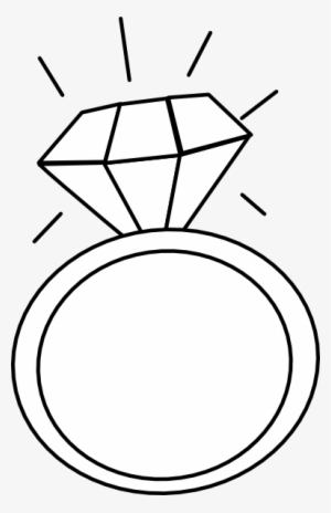 Ring Clipart Black And White - White Engagement Ring Clipart Png