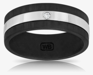 Men's Cubic Zirconia Ring With Black Ip Made In Stainless - Wallace Bishop Mens Rings