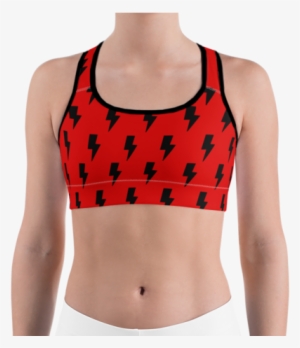 Red & Black Lightning Bolts Sports - Bra