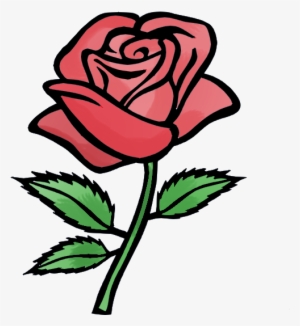 Pictures Of Cartoon Roses - Red Rose Easy Drawing