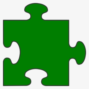 Blue Border Puzzle Piece Top-green Fill Png