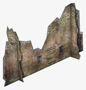 Http - //www - Davesgames - Tall Ruined Walls 01 - Paper Model Wall
