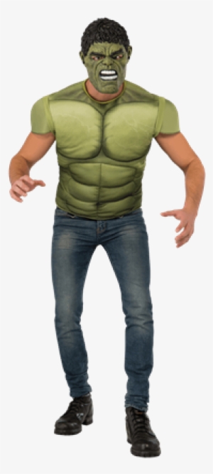 Adult Avengers 2 Deluxe Hulk Costume Top And Mask Set - Adult Avengers 2 Hulk Costume Top Costume - Size Standard