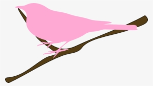 Twig Clipart - Pink Bird Clipart