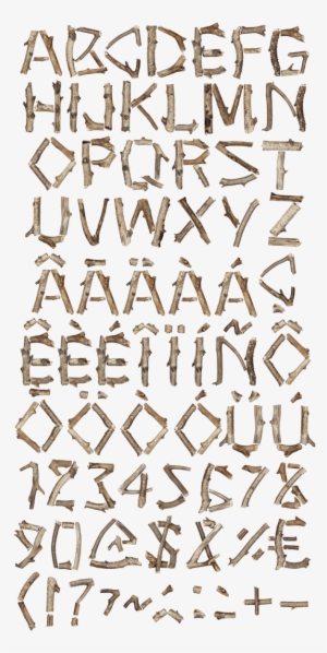Dry Twigs Wood Font - Twig Font