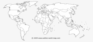 Cool Black World Map - White World Map Png
