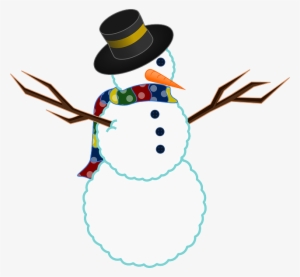 Snowman, Winter, Snow, Twigs, Buttons, Carrot, Scarf - Christmas Symbol No Background