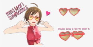 Mmd Heart Glasses By Tehrainbowllama On Deviantart - Mmd Heart Glasses