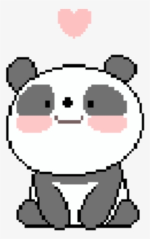 Panda Pixel Pixelart Kawaii Overlay Heart Png Iphone - Stickers Kawaii De Picsart