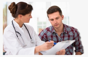 Nida-5 Drug Test And Breathalyzer - Doctor Consulting With Patient