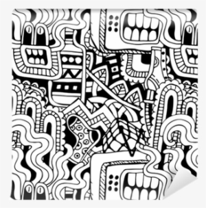 Graffiti Seamless Texture With Social Media Signs And - Illustration