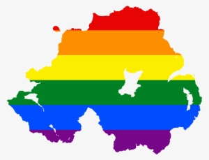 Lgbt Flag Map Of Northern Ireland - Equal Marriage Northern Ireland