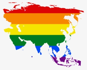 Lgbt Flag Map Of Asia - Asia Flag Map Png