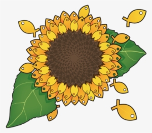Clipart Black And White Stock Christian Fish Clipart - Sunflower And Fish