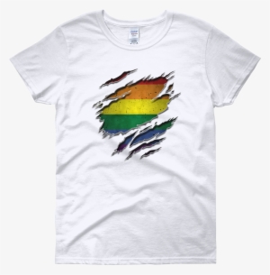 Gay Flag Ripped Chest - Good Girl Go To Heaven Bad Girl Go To Valhalla