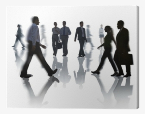 Silhouettes Of Business And Casual People Walking Canvas - Sagome Persone