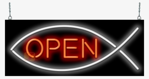 Christian Fish Open Neon Sign - Neon Sign