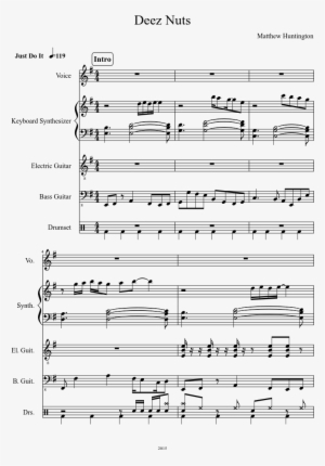 Deez Nuts Sheet Music Composed By Matthew Huntington - Piano