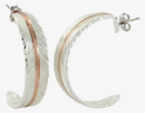 Feather Rose Gold Vein Hoop Earrings - Montana Silversmiths Women's Feather Rose Gold Vein