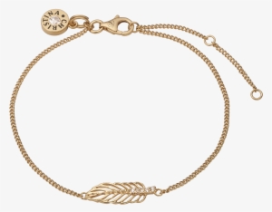 Feather, Gold Plated Bracelet With 6 Topazes