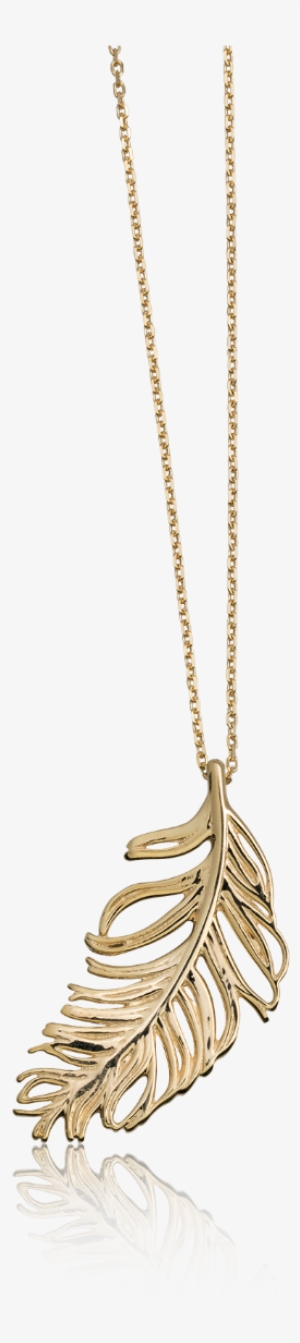 Feather Design Pendant In 14k Yellow Gold - Pendant