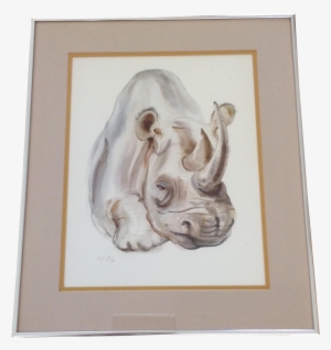Rhinoceros Watercolor Framed Painting On Chairish