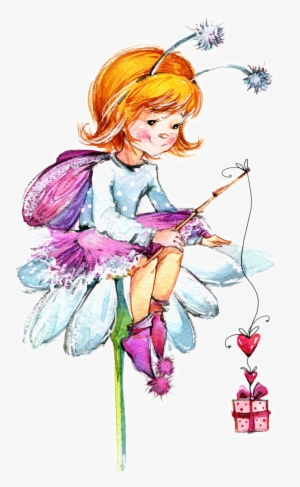 Drawing Painting Child Cartoon Transprent Png Free - Child Fairies Drawing