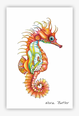 Nora Butler Designs Seahorse Drawing Work Of Art - Nora Butler