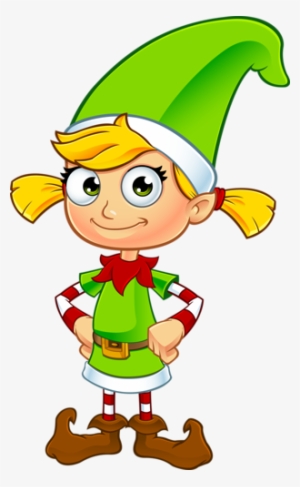 Natal Personagens - Christmas Elf Female Cartoon