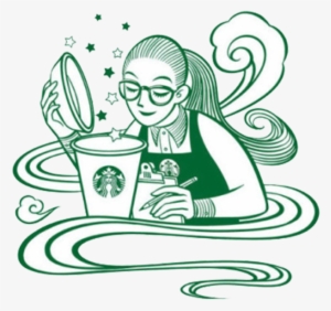 Tea Coffee Poster Illustration - Starbucks New Logo 2011