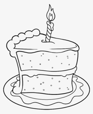 Drawing Birthday Cake Png - Birthday Cake Slice Drawing